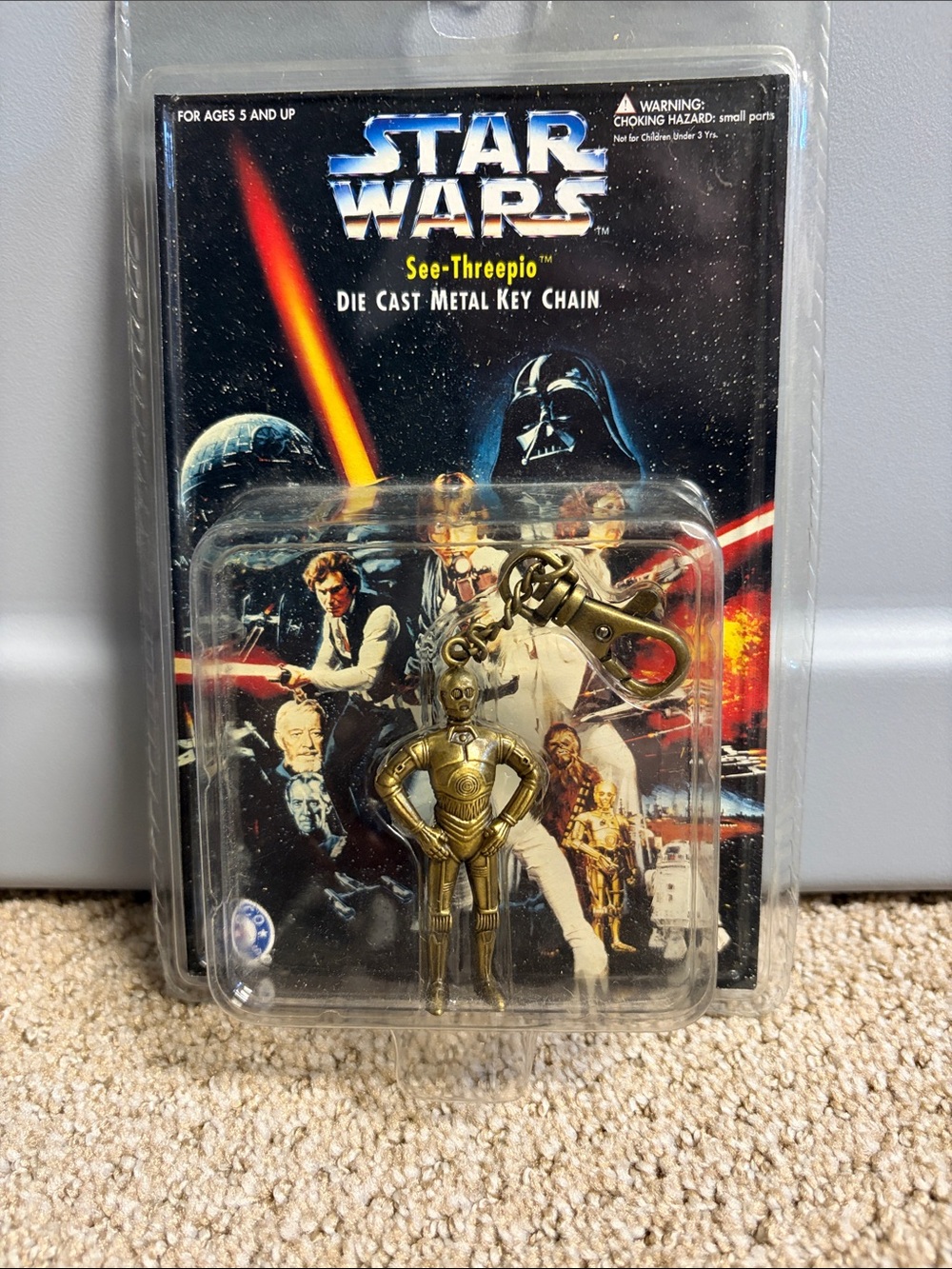Star Wars Gold C-3PO Figure Key Chain with Clasp
